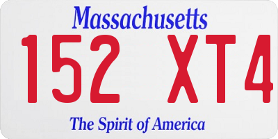 MA license plate 152XT4
