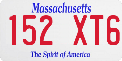 MA license plate 152XT6