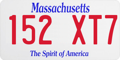 MA license plate 152XT7