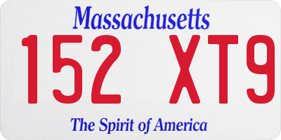 MA license plate 152XT9