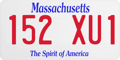 MA license plate 152XU1