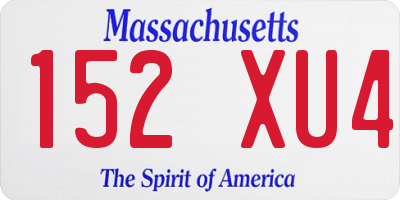 MA license plate 152XU4