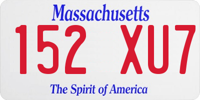 MA license plate 152XU7