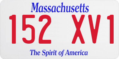 MA license plate 152XV1