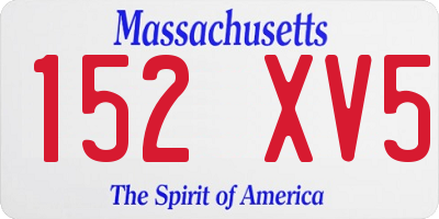 MA license plate 152XV5