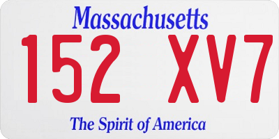 MA license plate 152XV7