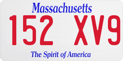 MA license plate 152XV9