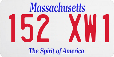 MA license plate 152XW1