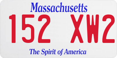 MA license plate 152XW2