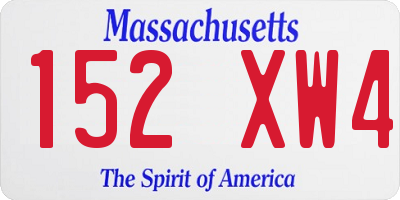 MA license plate 152XW4