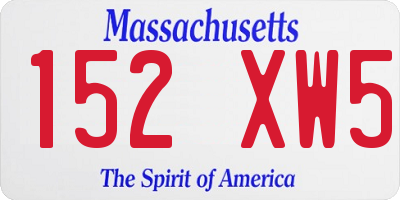 MA license plate 152XW5