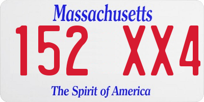 MA license plate 152XX4