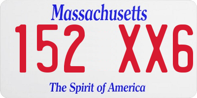 MA license plate 152XX6