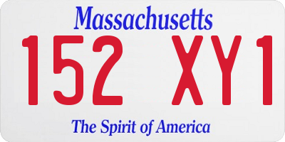 MA license plate 152XY1