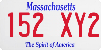 MA license plate 152XY2