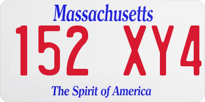 MA license plate 152XY4