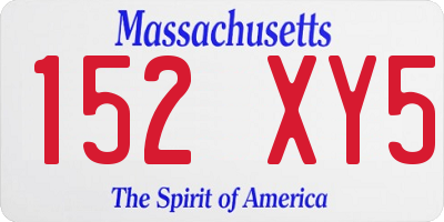 MA license plate 152XY5