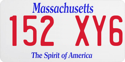 MA license plate 152XY6