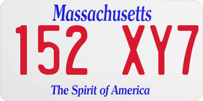MA license plate 152XY7