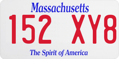 MA license plate 152XY8