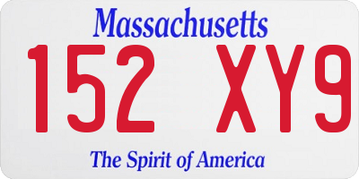 MA license plate 152XY9