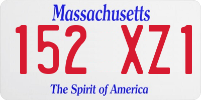 MA license plate 152XZ1