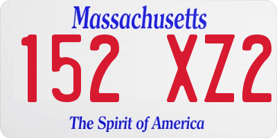 MA license plate 152XZ2