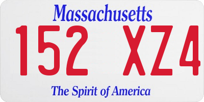 MA license plate 152XZ4
