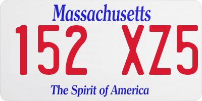 MA license plate 152XZ5