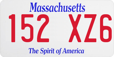 MA license plate 152XZ6