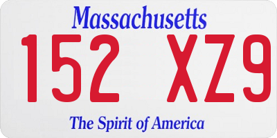 MA license plate 152XZ9