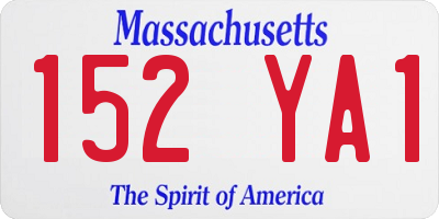 MA license plate 152YA1