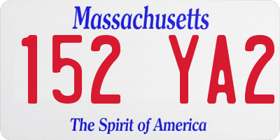 MA license plate 152YA2