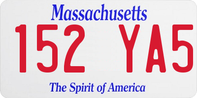 MA license plate 152YA5