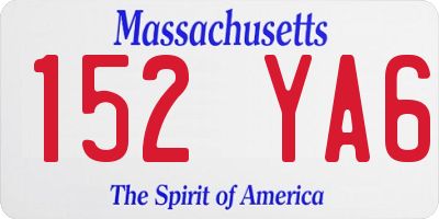 MA license plate 152YA6