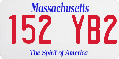 MA license plate 152YB2