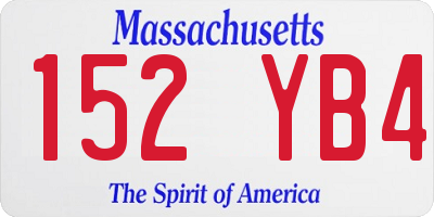 MA license plate 152YB4