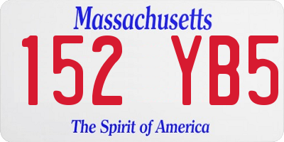 MA license plate 152YB5