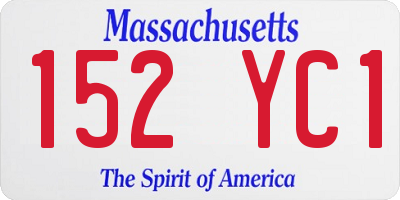 MA license plate 152YC1