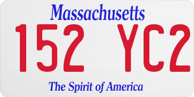 MA license plate 152YC2