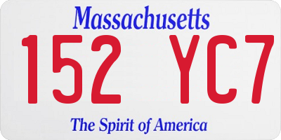 MA license plate 152YC7