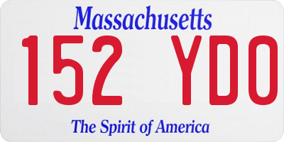 MA license plate 152YD0