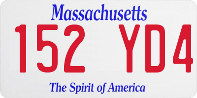 MA license plate 152YD4