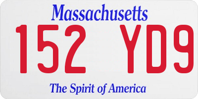 MA license plate 152YD9
