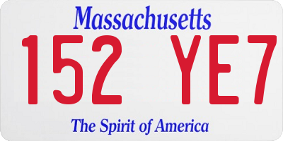 MA license plate 152YE7