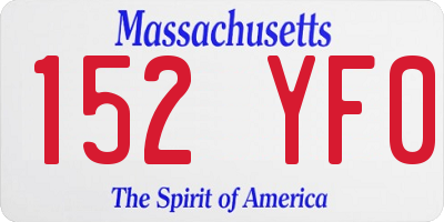MA license plate 152YF0