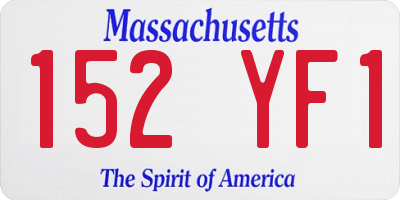 MA license plate 152YF1