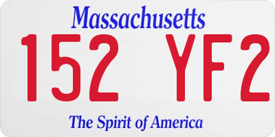 MA license plate 152YF2