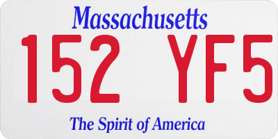 MA license plate 152YF5