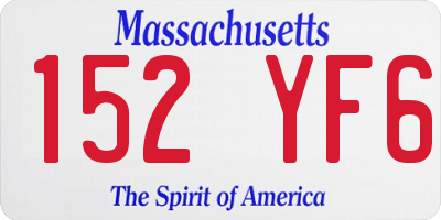 MA license plate 152YF6
